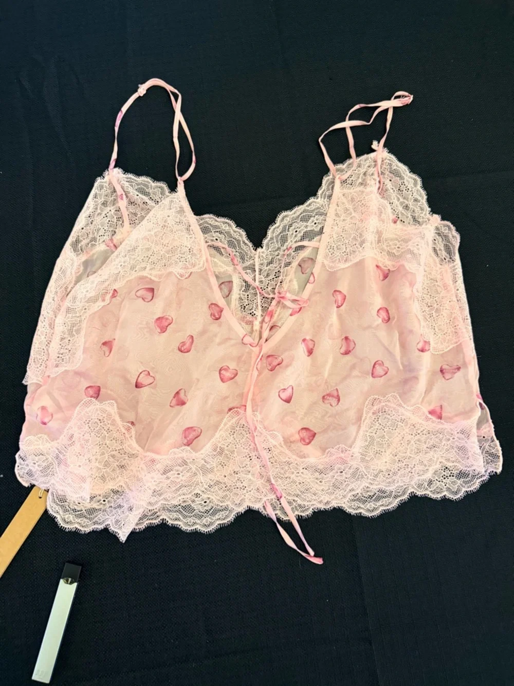 SKIMS Pink Heart Lace Trim Bralette and High-Waist Lingerie SET - Picture 2 of 6